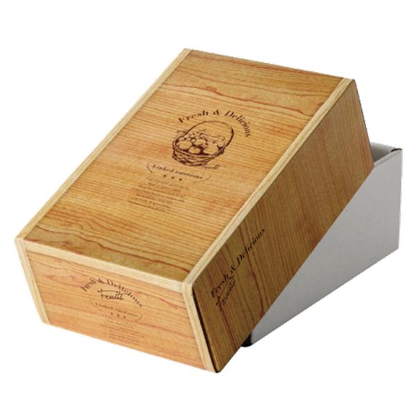 【屋号必須】洋梨箱 洋梨化粧箱 2kg 木目柄 344×224×128mm 1ケース25枚入 661604 星野