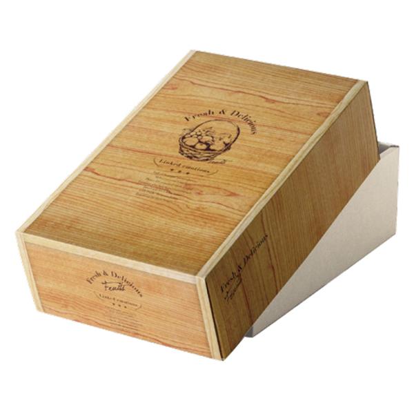 【屋号必須】洋梨箱 洋梨化粧箱 3kg 木目柄 405×263×128mm 1ケース25枚入 661605 星野