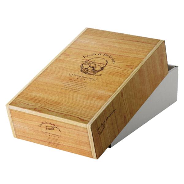 【屋号必須】洋梨箱 洋梨化粧箱 4kg 木目柄 459×292×128mm 1ケース25枚入 661606 星野
