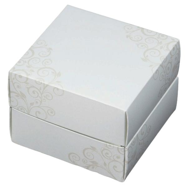 【屋号必須】フラワーケース F-445 アレンジBOX(エレガンス) ホワイト スクエア 150×145×115mm 1ケース50枚入 花用紙箱