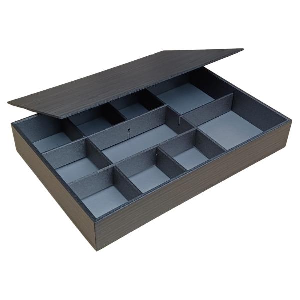 【屋号必須】折箱 瀬戸の膳 87-58 黒久松 10仕切Aタイプ 271&times;183&times;45(40)mm 1ケース126枚入 アライ｜包材の蔵　店 26,207円