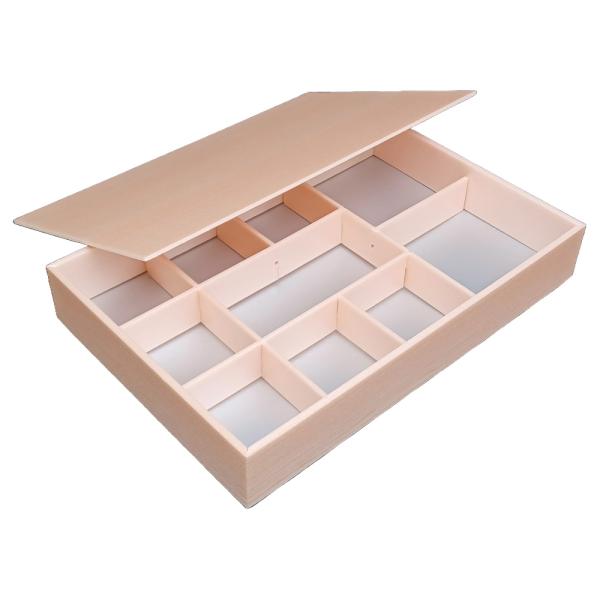 【屋号必須】折箱 瀬戸の膳 87-58 姫杉 10仕切Aタイプ 271&times;183&times;45(40)mm 1ケース126枚入 アライ｜包材の蔵　店