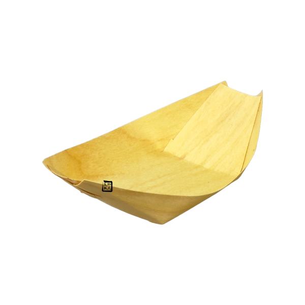 【屋号必須】経木舟皿 4号 約120&times;80&times;30mm 1ケース2000枚入 スマイル 業務用 たこ焼き テイクアウト 惣菜｜包材の蔵　店