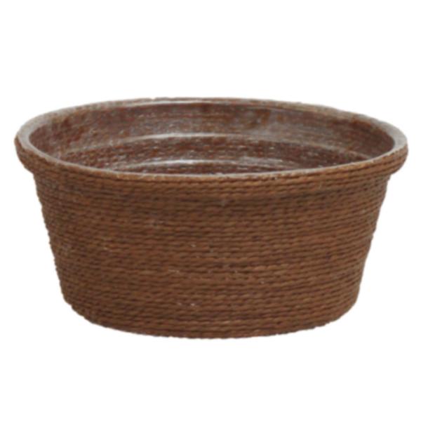 ペーパーロープバスケット L φ18cm ブラウン φ180&times;80mm 1ケース120個入 3008-22 カレント フラワー 花用 花篭 籠 丸型｜包材の蔵　店