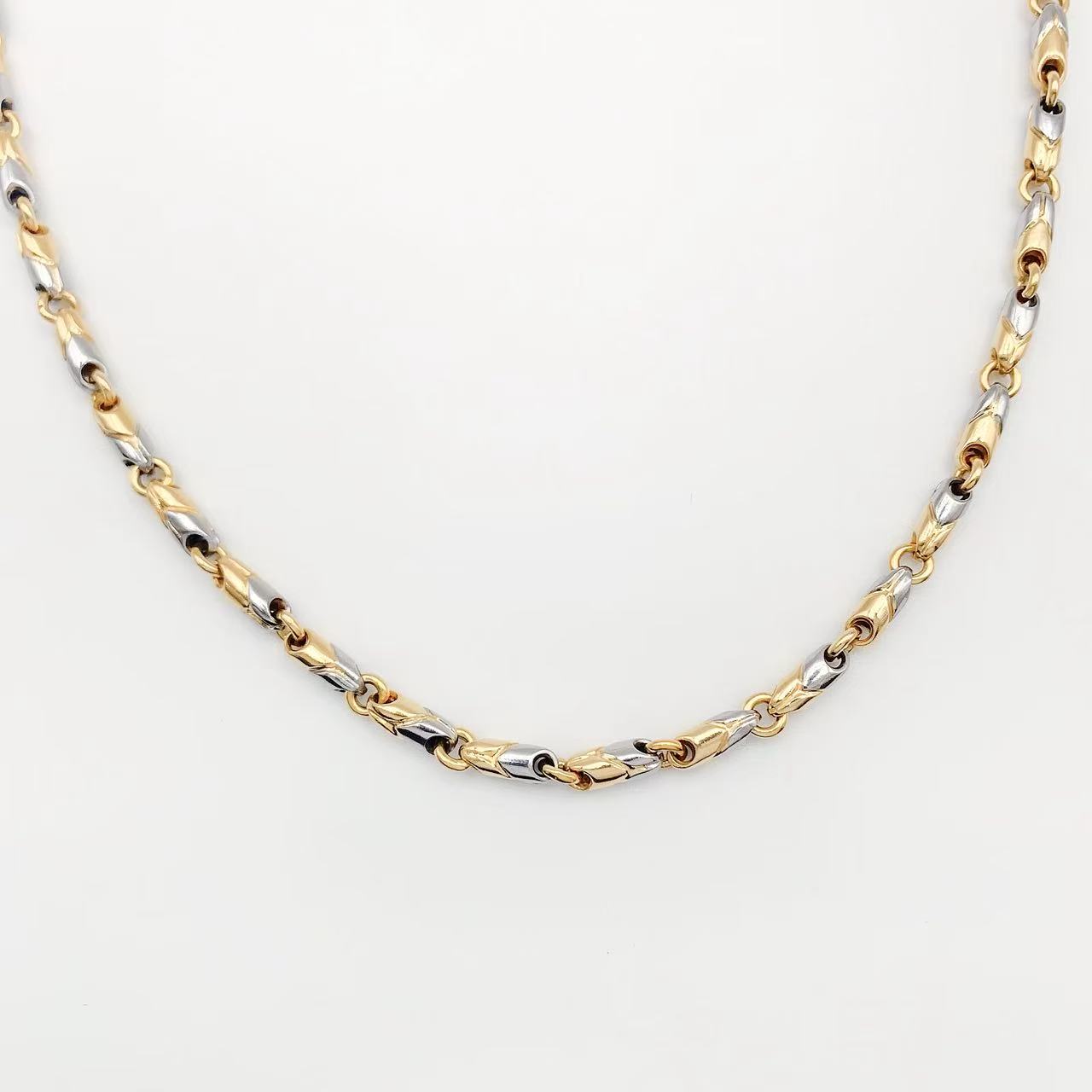 【中古】BVLGARI ブルガリ パッソドッピオ ライスチェーン K18YG/SS ネックレス 750|宝蔵shop