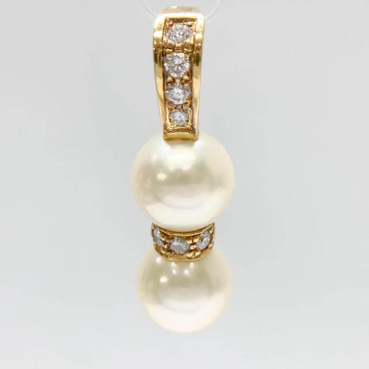 【セールSALE】【中古】カルティエ CARTIER パール ダイヤ ペンダント トップ K18YG イエローゴールド 750|宝蔵shop