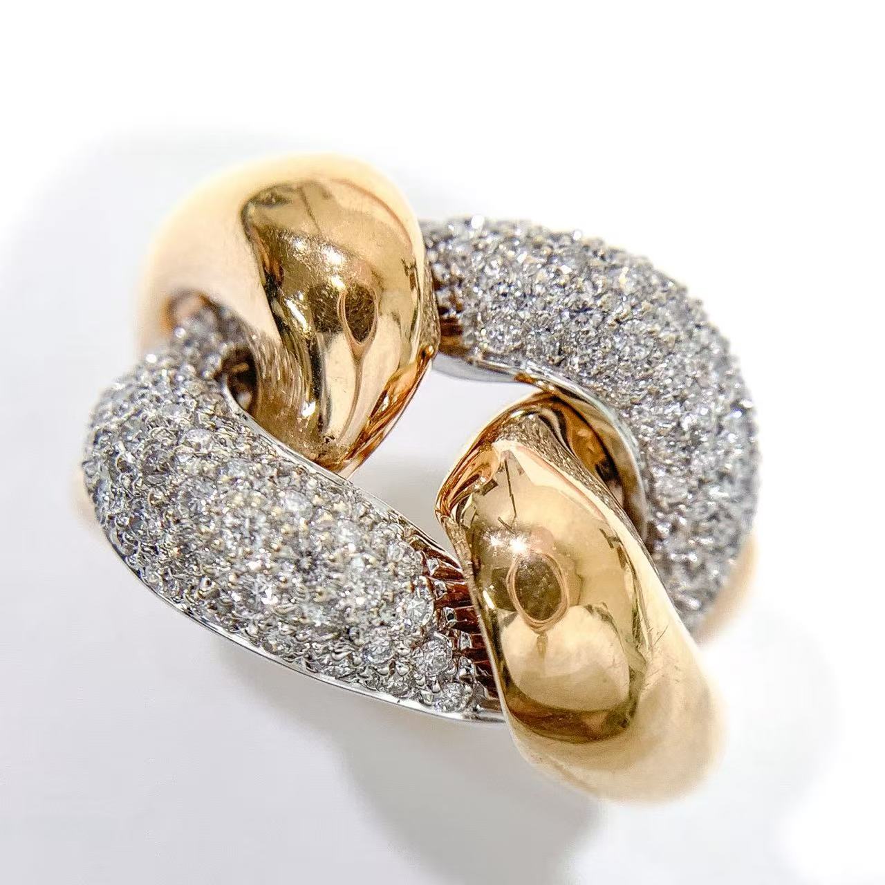 【中古】ダミアーニ DAMIANI パヴェダイヤモンド リング K18YG イエローゴールド 750｜宝蔵shop