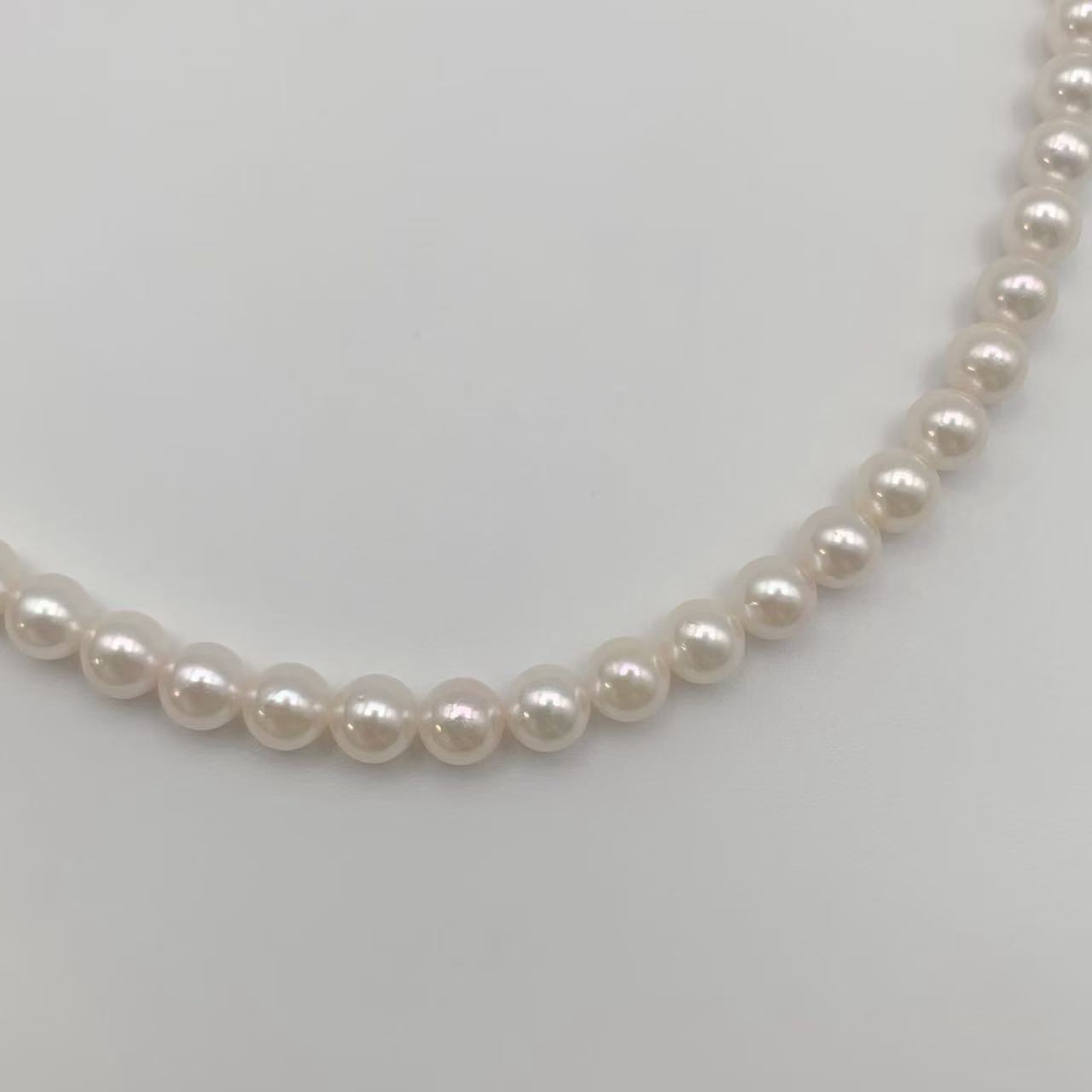 【中古】ミキモト MIKIMOTO アコヤ真珠6-6.5mm パール　ネックレス　K14YG