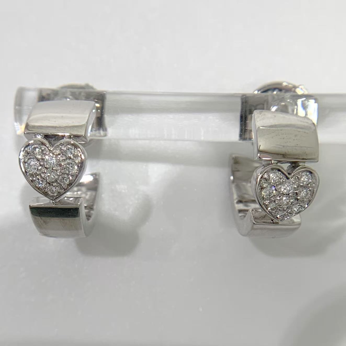 【中古】ピアジェ　PIAGET ピアス　ハートダイヤモンド　K18WGホワイトゴールド　750｜宝蔵shop