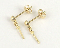 K18製ピアス金具（ブラタイプ／0.7mm×10mm）