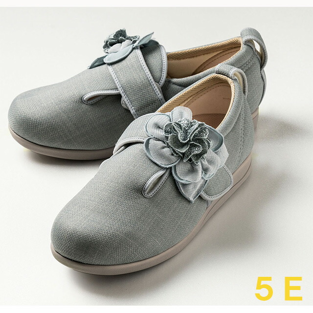 大注目 送料無料 ケアシューズ ダリア a グレー 5e クレソン レディースシューズ ケアシューズ おしゃれ ケアシューズ 花柄 敬老の日 母の日 靴 花柄 Www Shababcharity Com