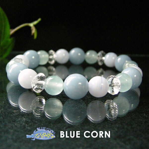 楽天市場】究極の癒しのブレスレット ブルークォーツ×ブルーレース