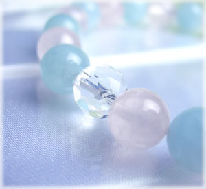 パワーストーン ブレスレット メンズ レディース アクアマリン ＆ローズクォーツブレスレット パワ－スト－ン Aquamarine 天然石 水晶 癒し 浄化 幸運 開運 金運 恋愛運 魔除け 対人運 天然石 ゴム ペア ハンドメイド ギフト パワーストーンブレスレット