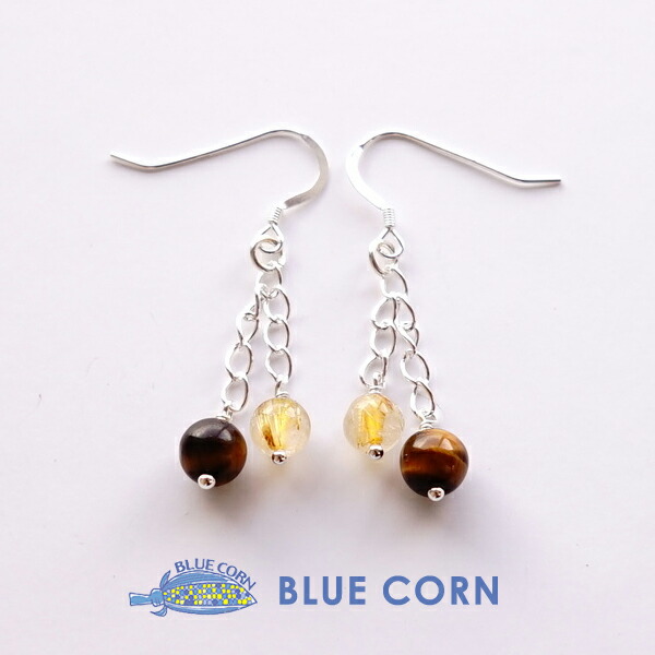 【新品】ムーンストーン×タイガーアイピアスチャーム 新品】ムーンストーン×タイガーアイピアスチャーム