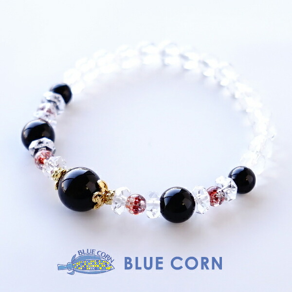 ブレスレット パワーストーン モリオン黒水晶 スーパーセブン 水晶 【最強の魔除けのパワーストーン モリオン黒水晶とスーパーセブン＆水晶ブレスレット】 天然石 魔除け 浄化 占い レディース かわいい ギフト パワーストーンブレスレット 数珠ブレスレット