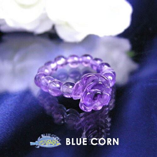 パワーストーン 薔薇のパワーストーンリングアメジスト パワ−スト−ン 天然石 水晶メンズ レディース 癒し 浄化 幸運 天然石画像