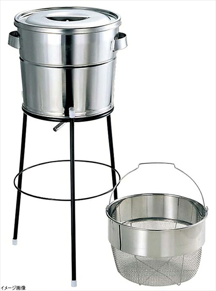 １８-８バケット- スタンド式 １３Ｌ （丸型洗いカゴ式）荒目