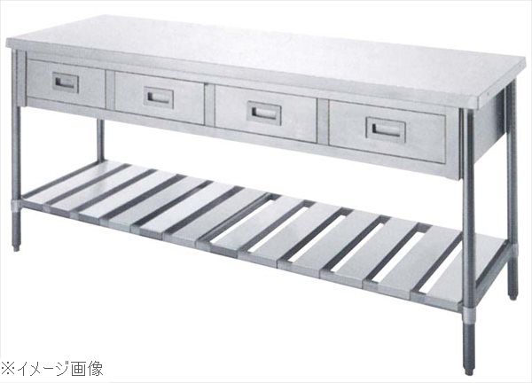 期間限定今なら送料無料 パイプ脚 作業台 引出付 ＵＴＵ−１２６−２Ｄ バックガード無