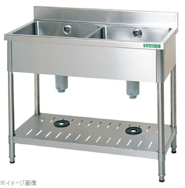 楽天市場】18-0（ステンレス） 二槽シンク（バックガード付）TX