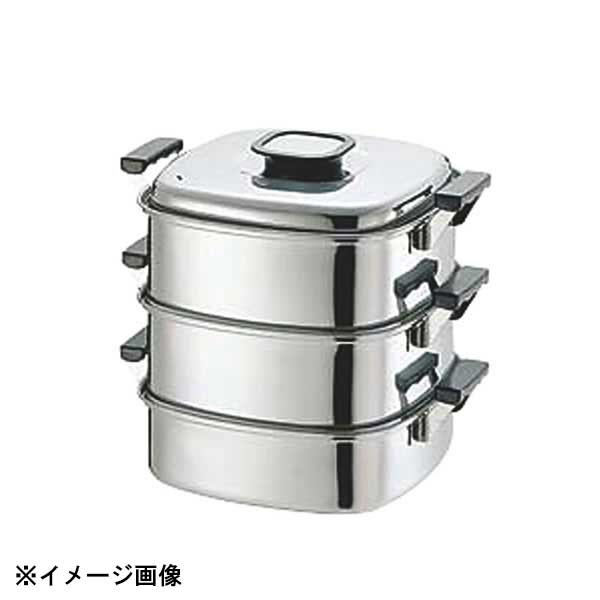 神子島製作所 PE 18-0角蒸器 3段24cm 240×240 045035