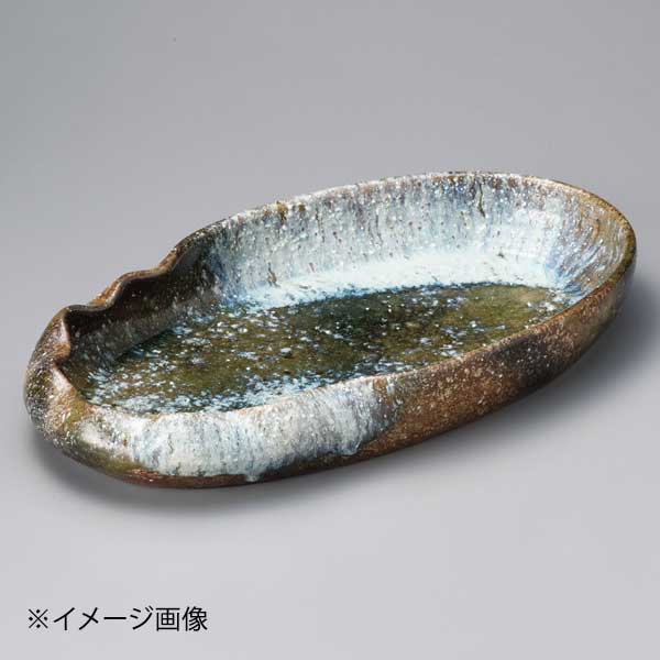 焼〆ビードロ16.0小判鉢(信楽焼)