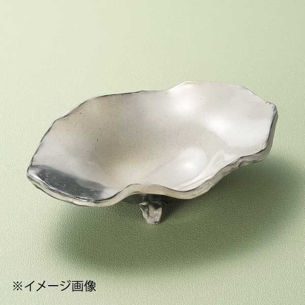 白化粧ぼかし8.0三ツ足変型鉢(信楽焼)