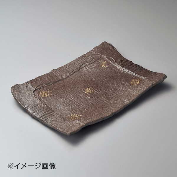 炭化土砂目長角13.0盛皿
