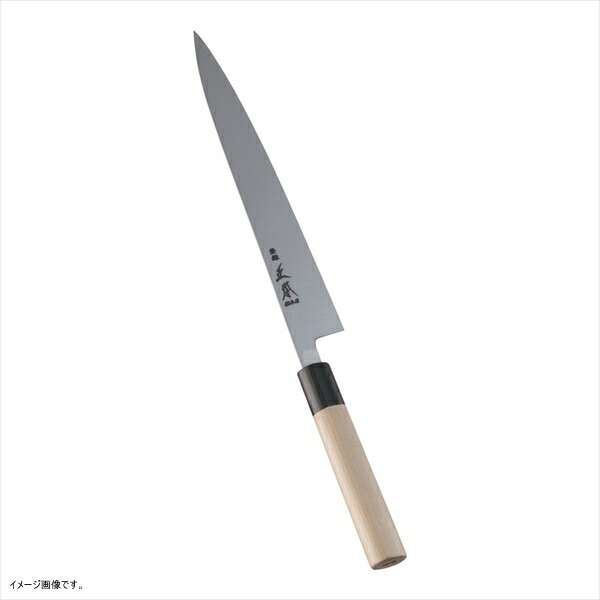 正本 本霞 玉白鋼 水牛柄スライス (両刃)24cm