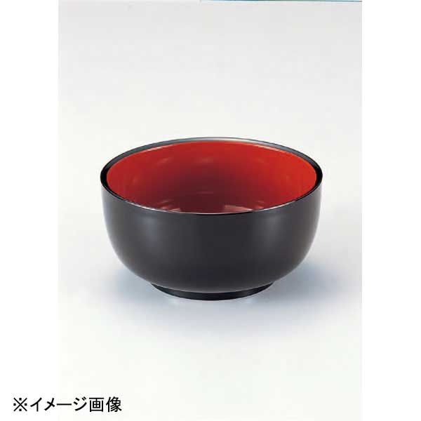 若泉漆器 5寸やよい丼 黒内朱 W-6-41