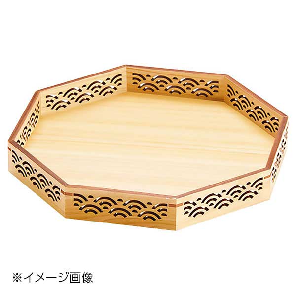 ヤマコー 用美 ひのき細密八角膳 青海波 28018