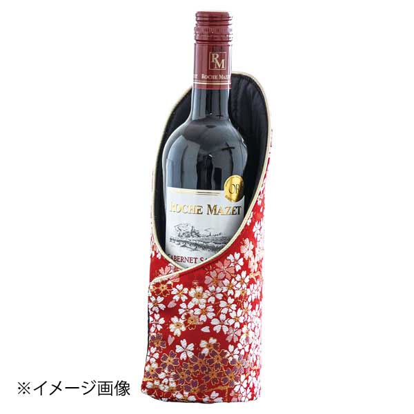ヤマコー 用美 西陣織 ボトルクーラー 赤 (桜づくし) 12478