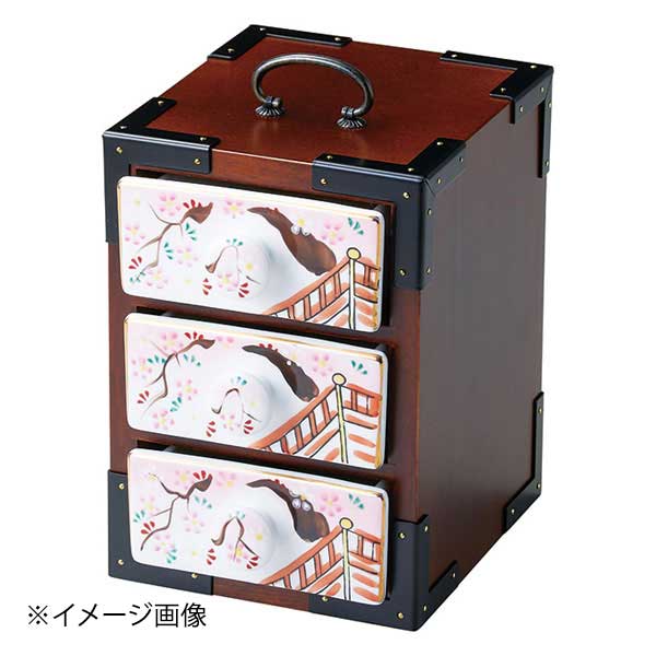 ヤマコー 用美 三段弁当(古代色・花式部) 28106