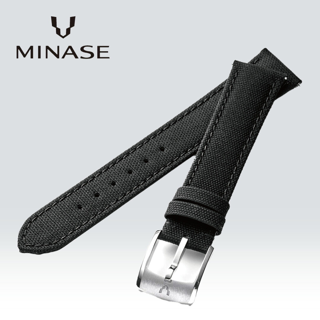 【創業97年正規店】ミナセ MINASE マスタークラフトMASTER CRAFT J3 ラバー J3-RBK18-01 純正 ストラップ バンド 美錠 ワンタッチ 簡易着脱 工具不要 アクセサリー メンズ 腕時計 ブラック 黒 黒色 日本製 正規品 送料無料｜HARADA 店