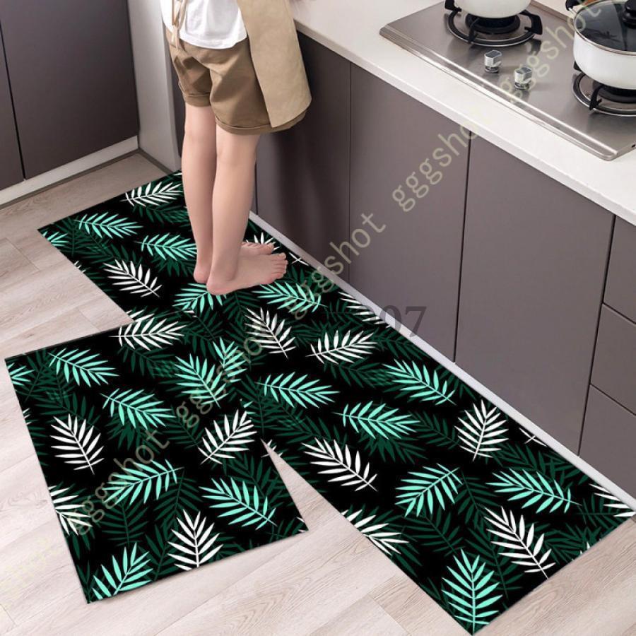 台所 拭ける 塩化ビニル 北欧風 キッチンマット PVC 花柄 汚れても拭き取れる 肉厚な6mm厚でクッション性あり 疲れにくい 防音 撥水 拭ける台所マット 防水