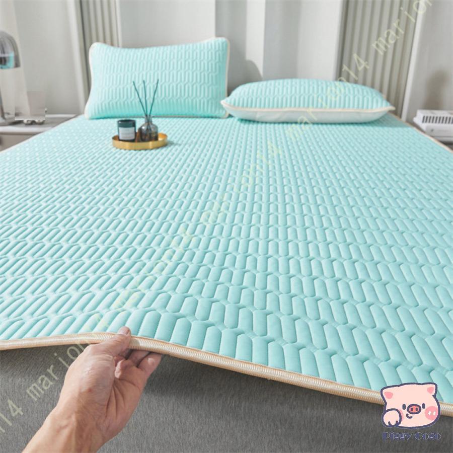 マットレスカバー 夏 シーツ 涼しい マット クール 涼感 通気 ベッドシーツ 弾力フィット ズレ防止 速乾 ウォッシャブル 中ラテックス入り キルティング