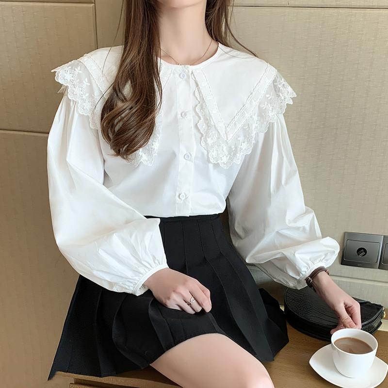ブラウス レディース 白 長袖 オフィス 春服 40代 襟付き トップス シャツ 無地 きれいめ おしゃれ 大きいサイズ ゆったり 着痩せ 大人 通勤 可愛い 新品