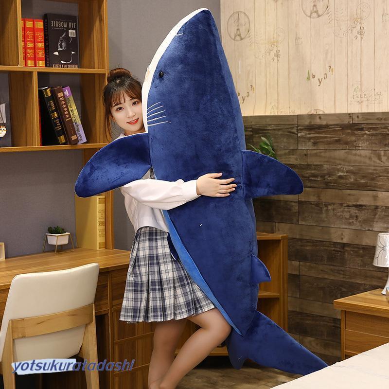 ぬいぐるみ鮫 手あそび 大海原毛の荒物 鮫抱き枕 座布団 個人的特徴的 ふわふわ お生まれ落ちる日 クリスマス 赤ちゃん 差し上げ物160糎
