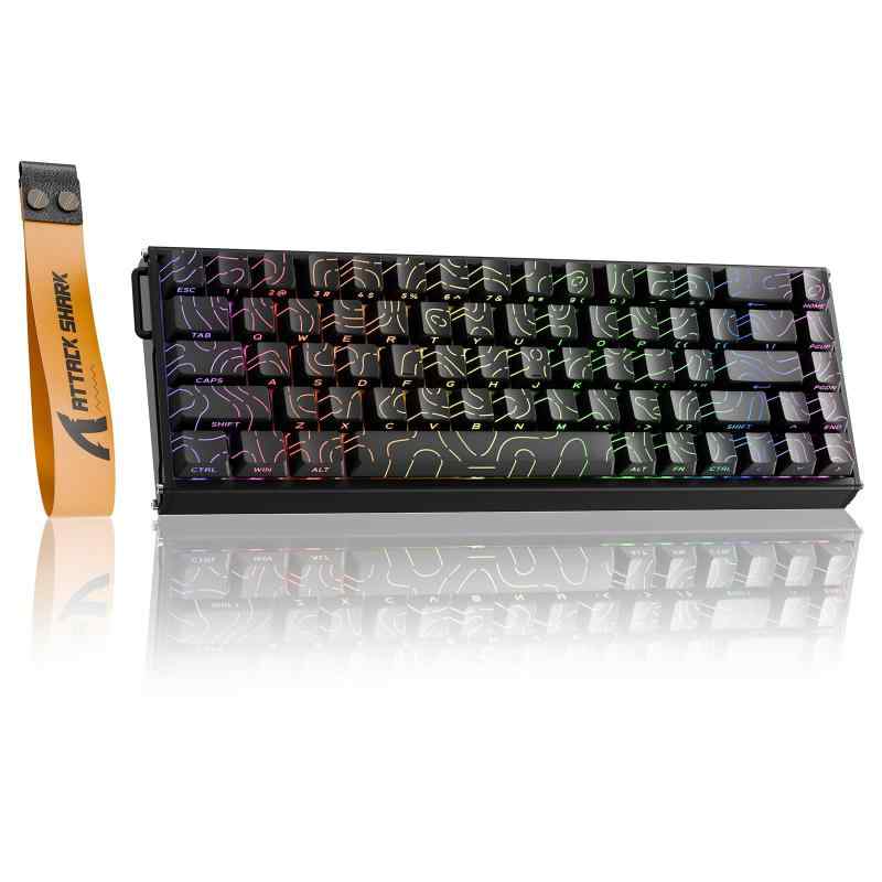 ATTACK SHARK X68MAX HE ラピッドトリガー キーボード 高速反応 USB-C有線 8000Hzポーリングレート ゲーミングキーボード ラピッドトリガー 調整可能なアクチュエーション搭載 RT0.005mm コンパクト68キ