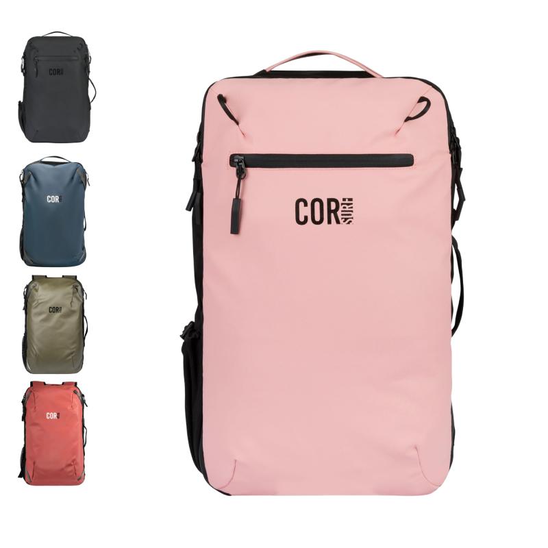 [COR Surf] Flight承認済み機内持ち込みラップトップトラベルバックパック | ビジネスイークエンダー ラゲッジバックパック 男女兼用, 28L ピンク
