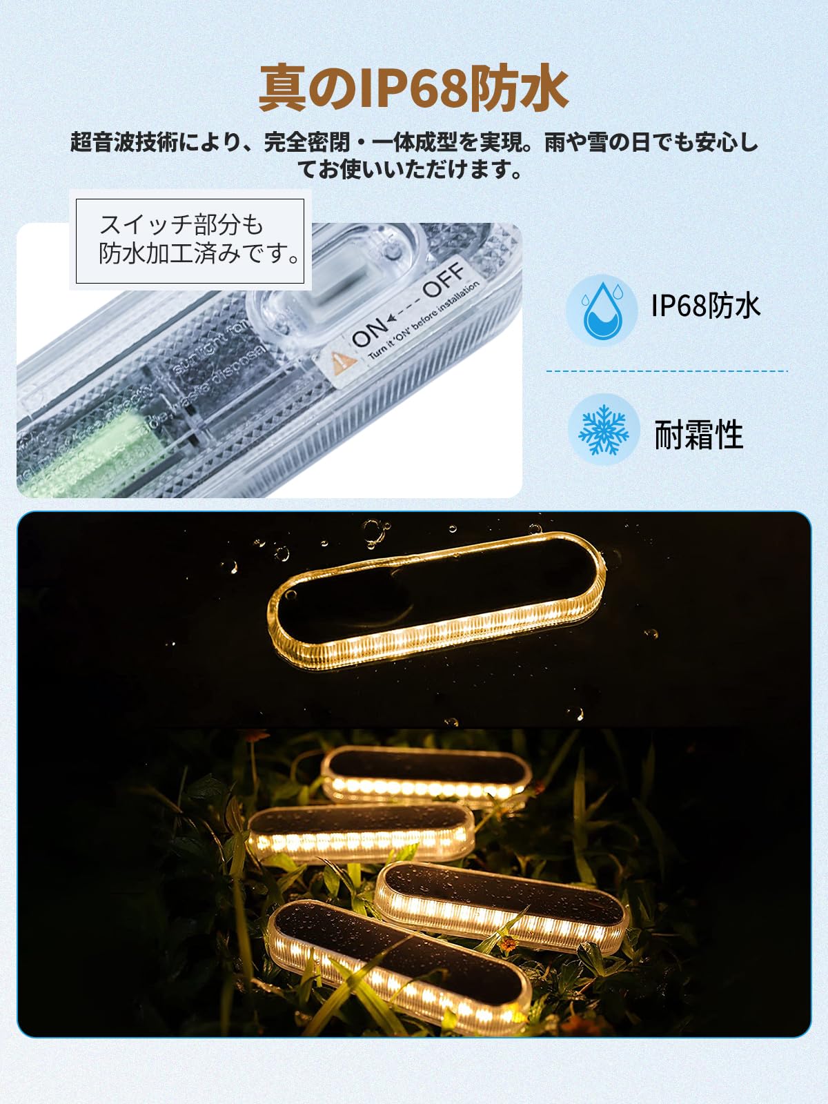 DetarZinLED ソーラーライト 屋外 ガーデンライト IP68防水 30LED 暖色 ソーラー 屋外 階段ライト 庭 ライト 太陽光パネル充電 自動点灯/消灯 玄関先 庭 通路 車道 芝生 駐車場に最適 （8個セット）｜ＨＲテクノロジーズ店
