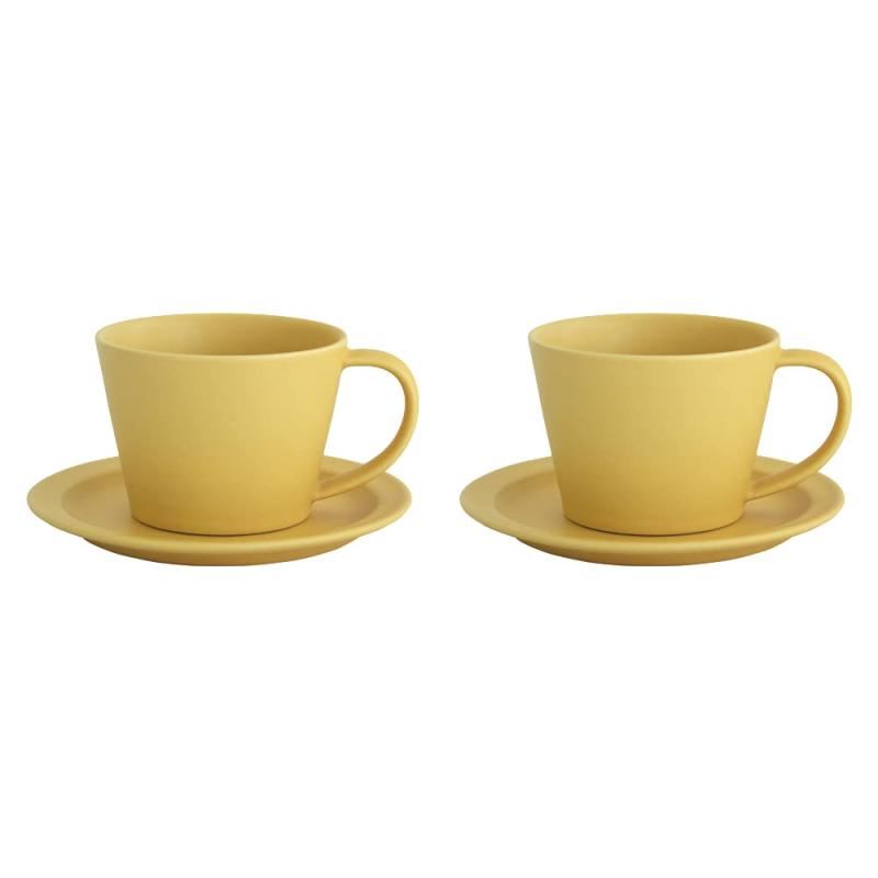 SAKUZAN コーヒーカップ＆ソーサー 同色２客セット 美濃焼 日本製 作山窯