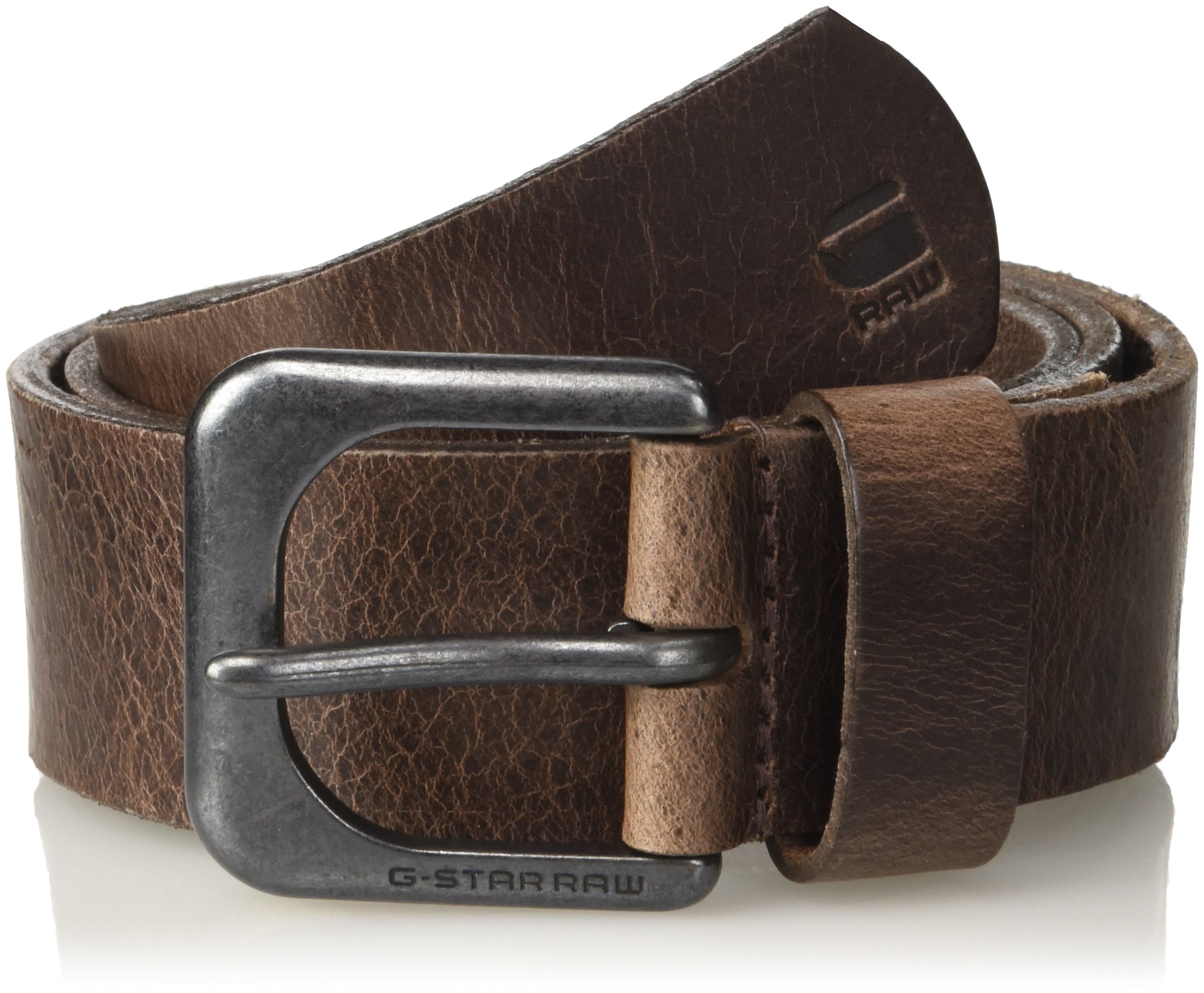 [G-STAR] RAW (ジースターロゥ) ZED レザーベルト D04169-3127 8127 dk brown/black metal 90｜ＨＲテクノロジーズ店