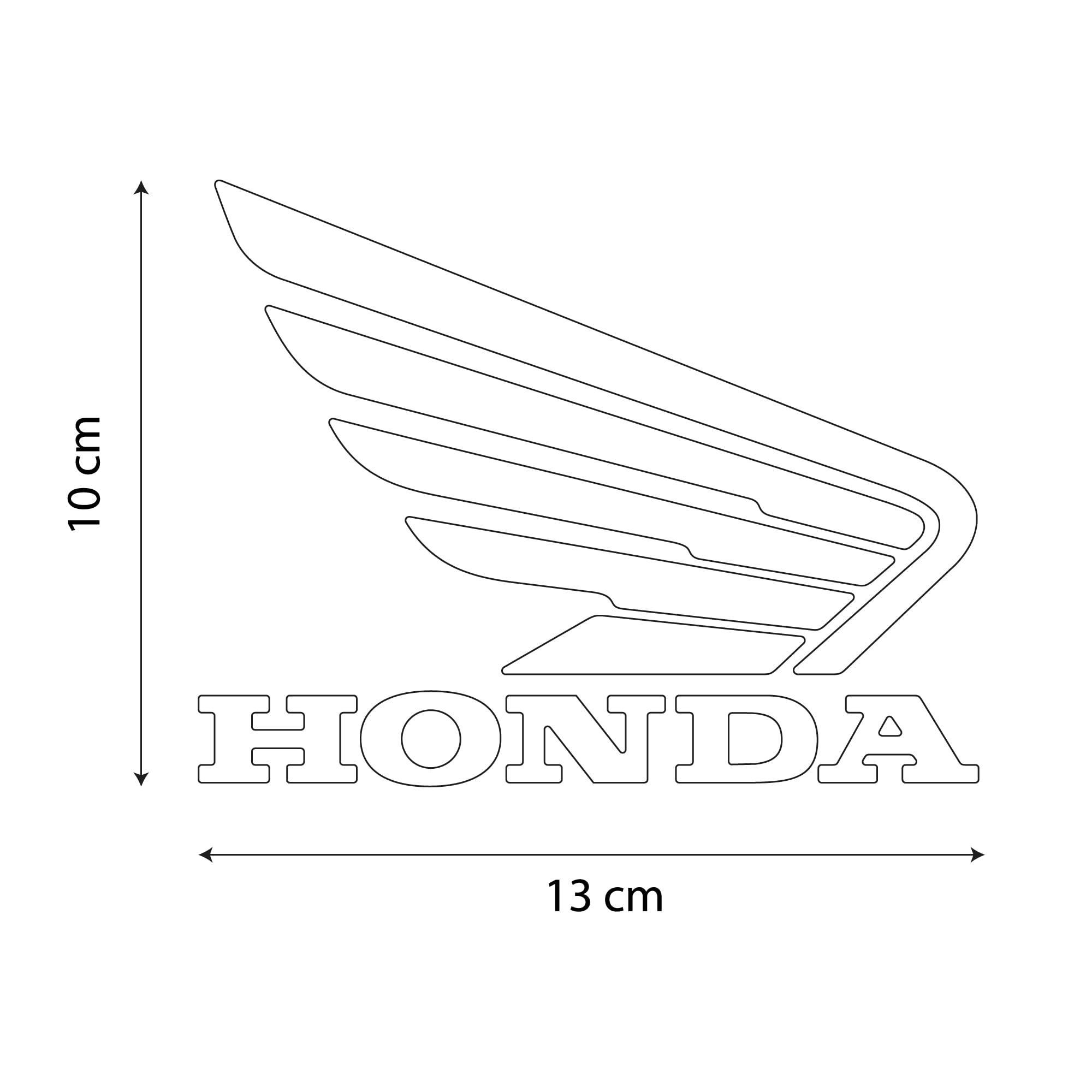 labelbike - 2枚のステッカー 3D バイク用クロームウィングロゴバッジ と互換性のある Honda - 色 シルバー|HRテクノロジーズ店