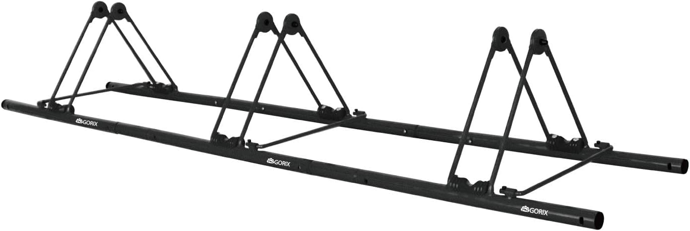 GORIX(ゴリックス) 3台 自転車 スタンド 斜め 強風 転倒防止 斜め置き 3台用 倒れない サイクルスタンド 屋外 電動自転車 収納 サイクルラック GX-319S-3 ブラック|HRテクノロジーズ店