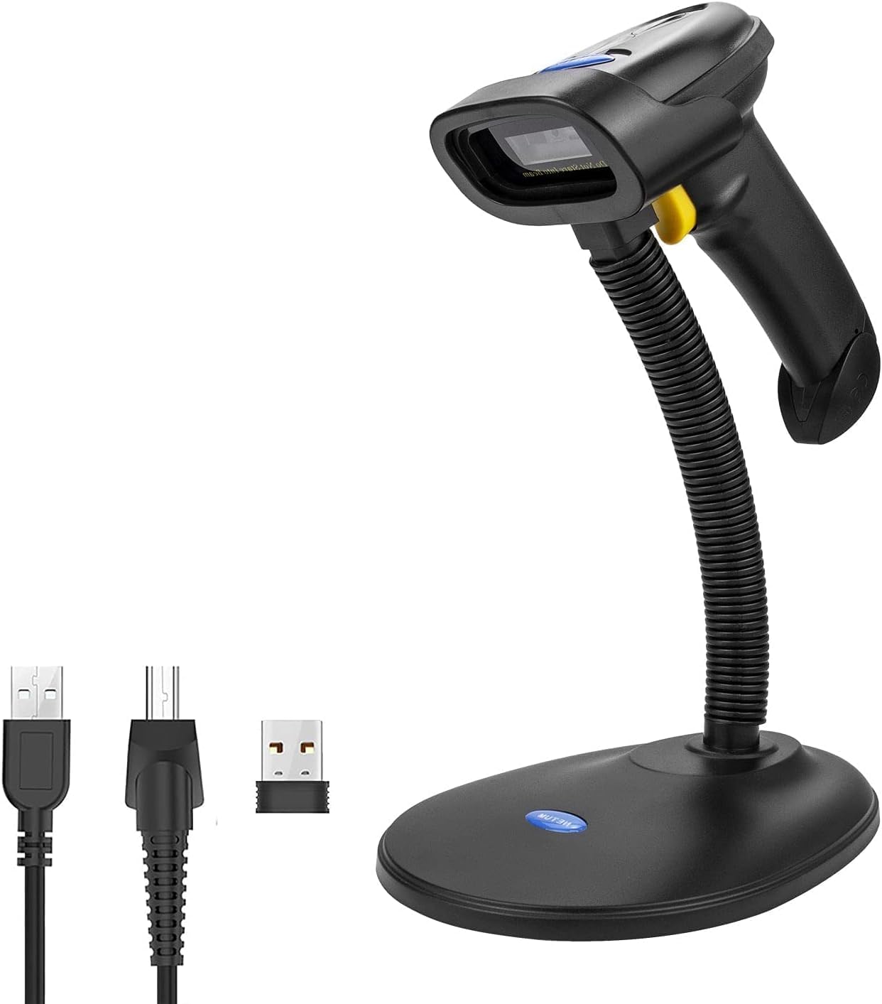 NETUMワイヤレス2次元QRバーコードスキャナー(スタンド付き)、Bluetoothおよび2.4GワイヤレスおよびUSB有線ハンズフリーバーコードリーダー(1D 2D画面スキャン付き)自動検知接続スマートフ|HRテクノロジーズ店