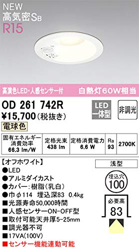オーデリック ダウンライト 【OD261742R】【OD 261 742R】|HRテクノロジーズ店
