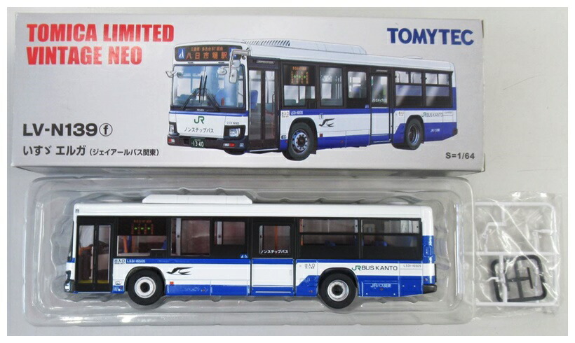 【中古】1/64 TOMYTEC(トミーテック)  <br>トミカリミテッドヴィンテージNEO LV-N139f いすゞエルガ (ジェイアールバス関東) <br>【C】 <br>外箱傷み、パーツ未使用　※メーカー出荷時からの塗装ムラ等はご容赦ください。