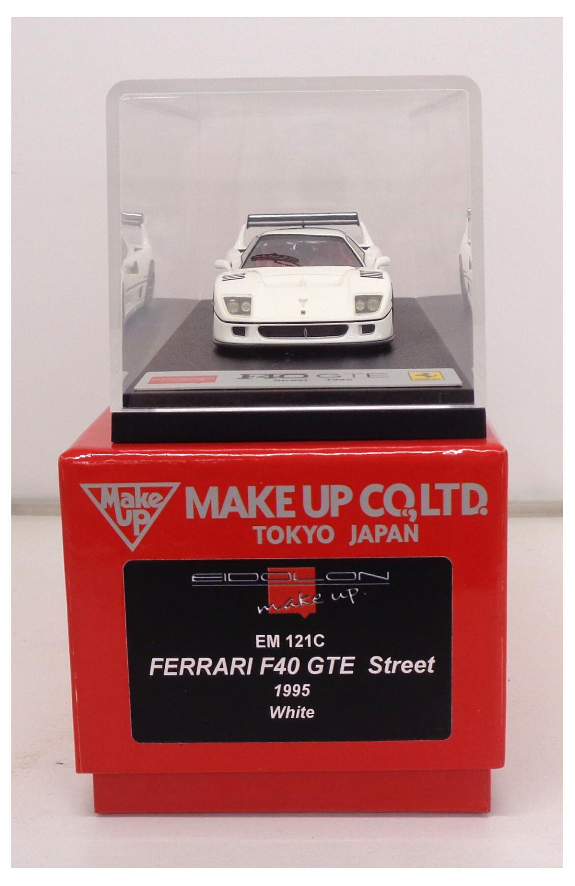 【中古】 その他  <br>スケールミニカー(1/43) <br>メイクアップ/アイドロン FERRARI F40 GTE Street 1995 White EM121C <br>【C】 <br>※外箱に若干の傷みあり・ガラス各所に若干の浮きあり・ライト付近接着剤変色・商品の性質上多少の塗装ムラ等はご容赦ください