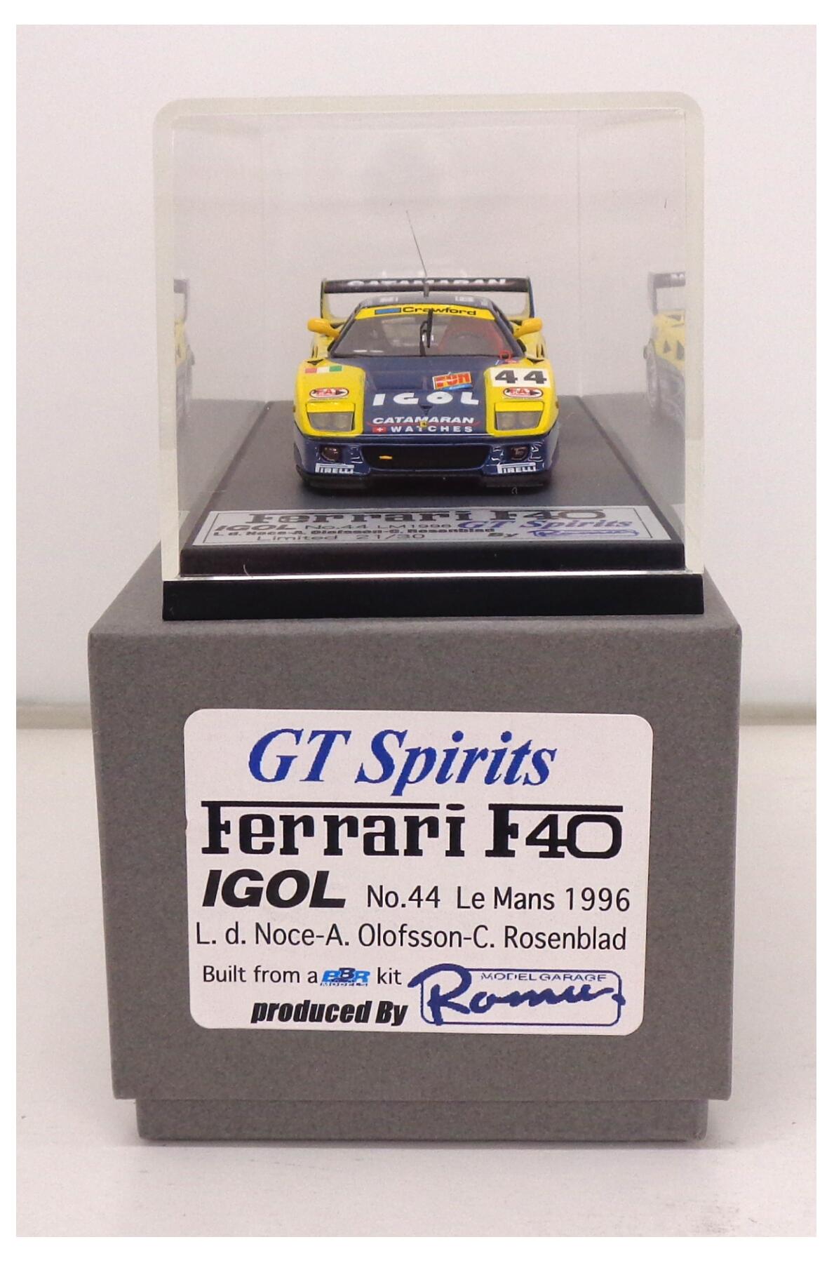 【中古】 その他  <br>スケールミニカー(1/43) <br>モデルガレージロム Ferrari F40 IGOL No.44 Le Mans 1996 <br>【B】 <br>※外箱に若干の傷みあり・商品の性質上多少の塗装ムラ等はご容赦ください
