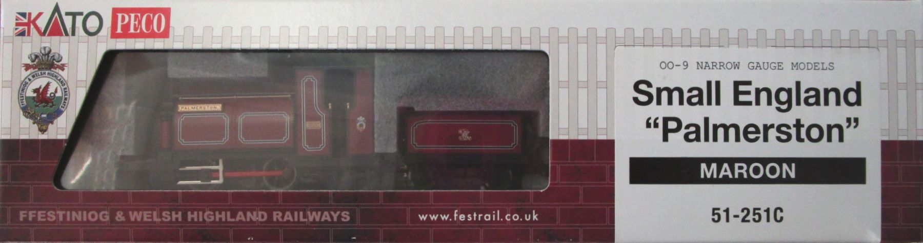 【中古】OO-9ゲージ KATO(カトー) 51-251C Small England ”Palmerston(MAROON)” 【A´】 外箱、説明書傷み|ホビーランドぽち 店